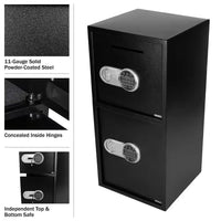 Electronic Safe Deposit Box-With Digital Keypad and 2-Sets of Manual Override Keys