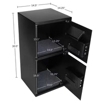 Electronic Safe Deposit Box-With Digital Keypad and 2-Sets of Manual Override Keys