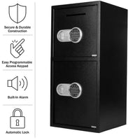 Electronic Safe Deposit Box-With Digital Keypad and 2-Sets of Manual Override Keys