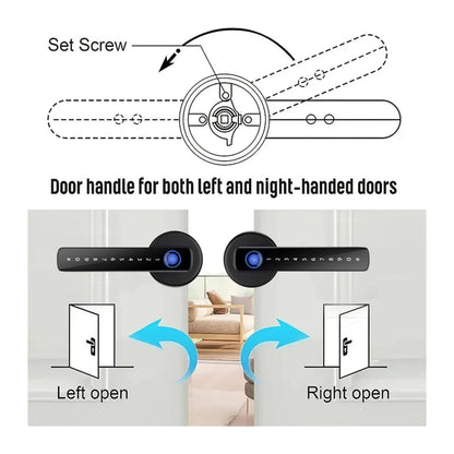 Smart Door Lock Handle with Fingerprint Key Card Digital Keypad Entry Electronic Lock