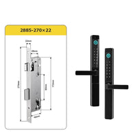 Fingerprint Double Two Side Waterproof Outdoor Smart Door Lock SUS Material for Slim Aluminum Swing Sliding Lock ,Long Lasting