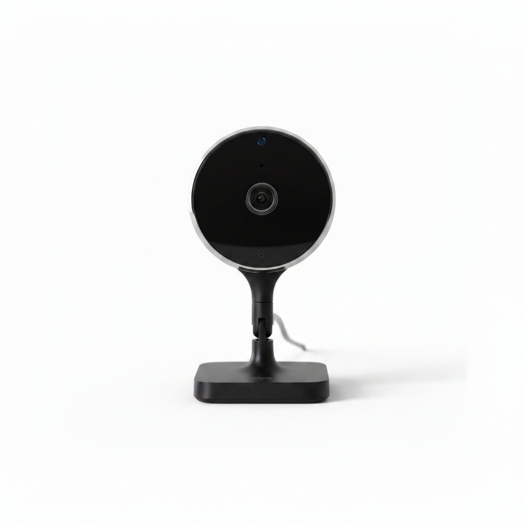 Wireless Indoor Plug-In Smart Security Camera with Night Vision, 2-Way Audio, Built-In Microphone & Speaker (Black)