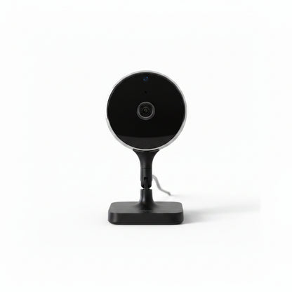 Wireless Indoor Plug-In Smart Security Camera with Night Vision, 2-Way Audio, Built-In Microphone & Speaker (Black)