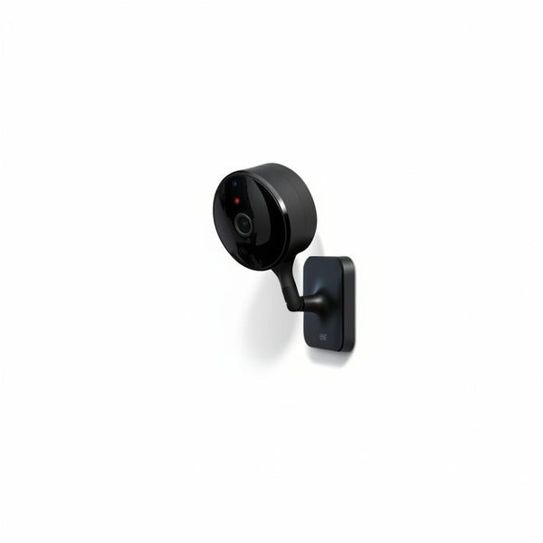 Wireless Indoor Plug-In Smart Security Camera with Night Vision, 2-Way Audio, Built-In Microphone & Speaker (Black)