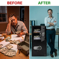 Electronic Safe Deposit Box-With Digital Keypad and 2-Sets of Manual Override Keys — Before & After