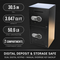 Electronic Safe Deposit Box-With Digital Keypad and 2-Sets of Manual Override Keys — Results & Stats