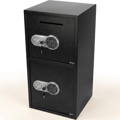 Electronic Safe Deposit Box Built for Secure Storage, Digital Keypad, Manual Override Keys, Floor/Wall Mount
