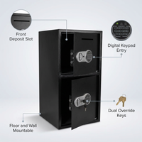 Electronic Safe Deposit Box-With Digital Keypad and 2-Sets of Manual Override Keys — infographic