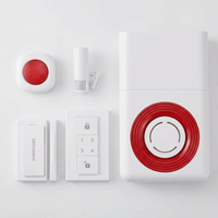 Smart Alarm System Whole-Home Security Kit, Wireless GSM Security Alarm Siren with Alarm Host, Infrared Motion, Door Window Sensor, Remote Controller, Alert with Auto Dial SMS — Studio Shot