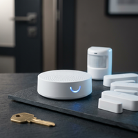Wireless Wifi Smart Home Automation Security Alarm System with Door Sensor Motion Sensor Smart Life App Burglar Alarm Siren — Studio Shot
