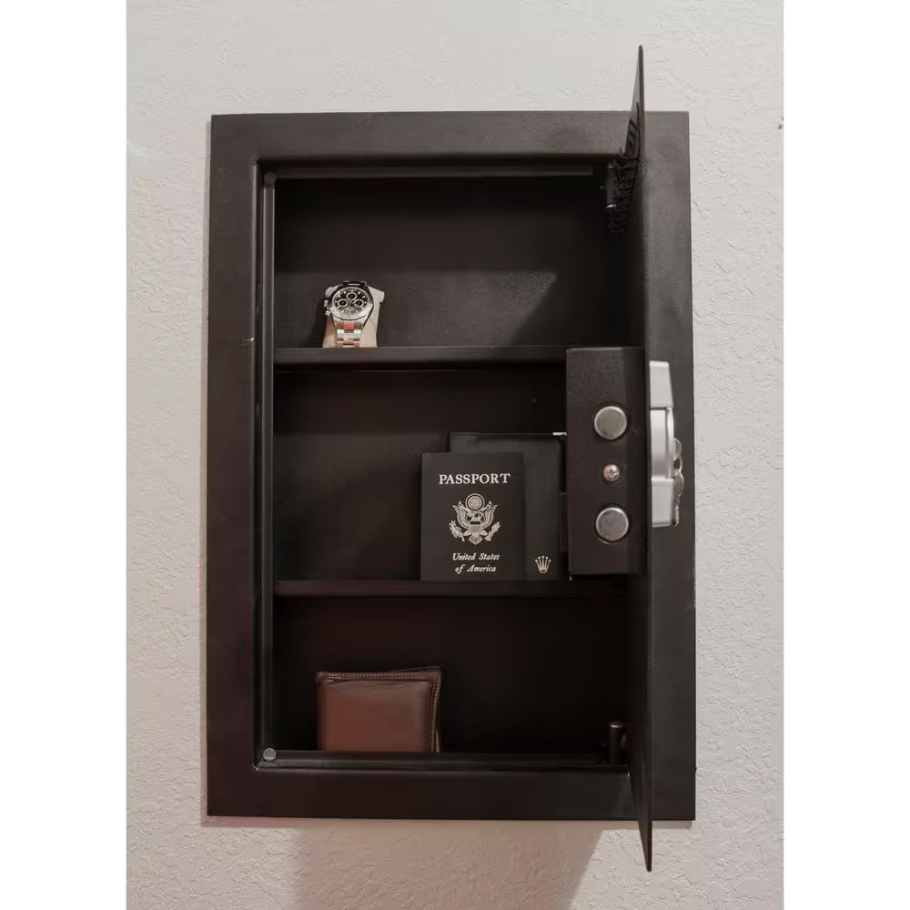 0.58 Cu. Ft. Wall Safe with Electronic Lock, Black