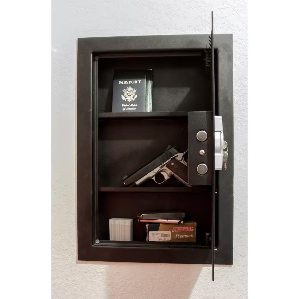 0.58 Cu. Ft. Wall Safe with Electronic Lock, Black