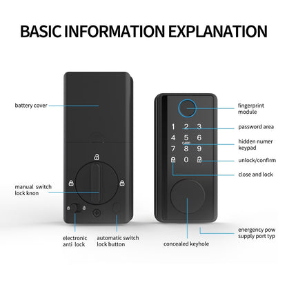 Smart Door Lock Electronic Door Lock Fingerprint Remote Unlocking Keyless Password Lock