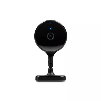 Wireless Indoor Plug-In Smart Security Camera with Night Vision, 2-Way Audio, Built-In Microphone & Speaker (Black)